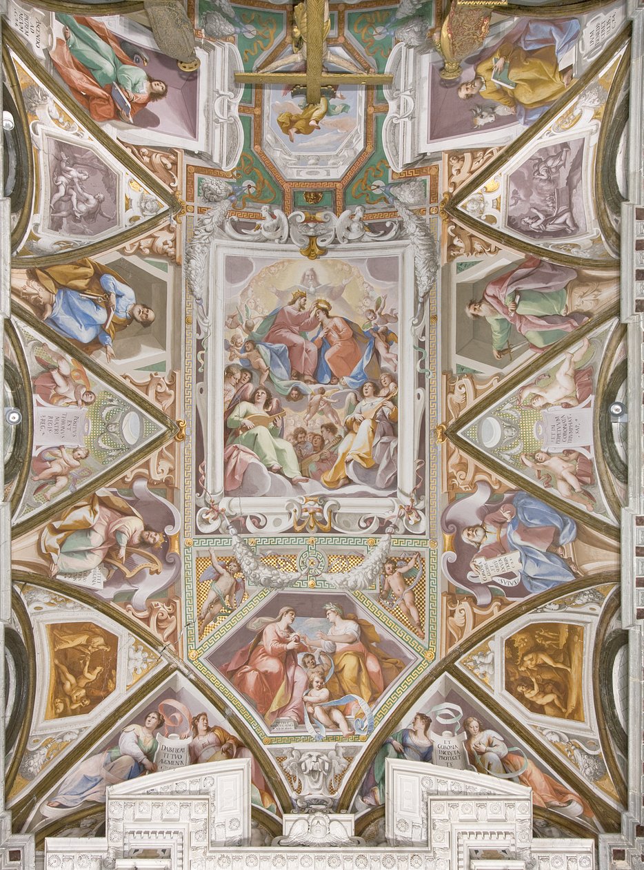 Kroningen av Jomfru Maria (detalj av 3496331) av Pietro Sorri