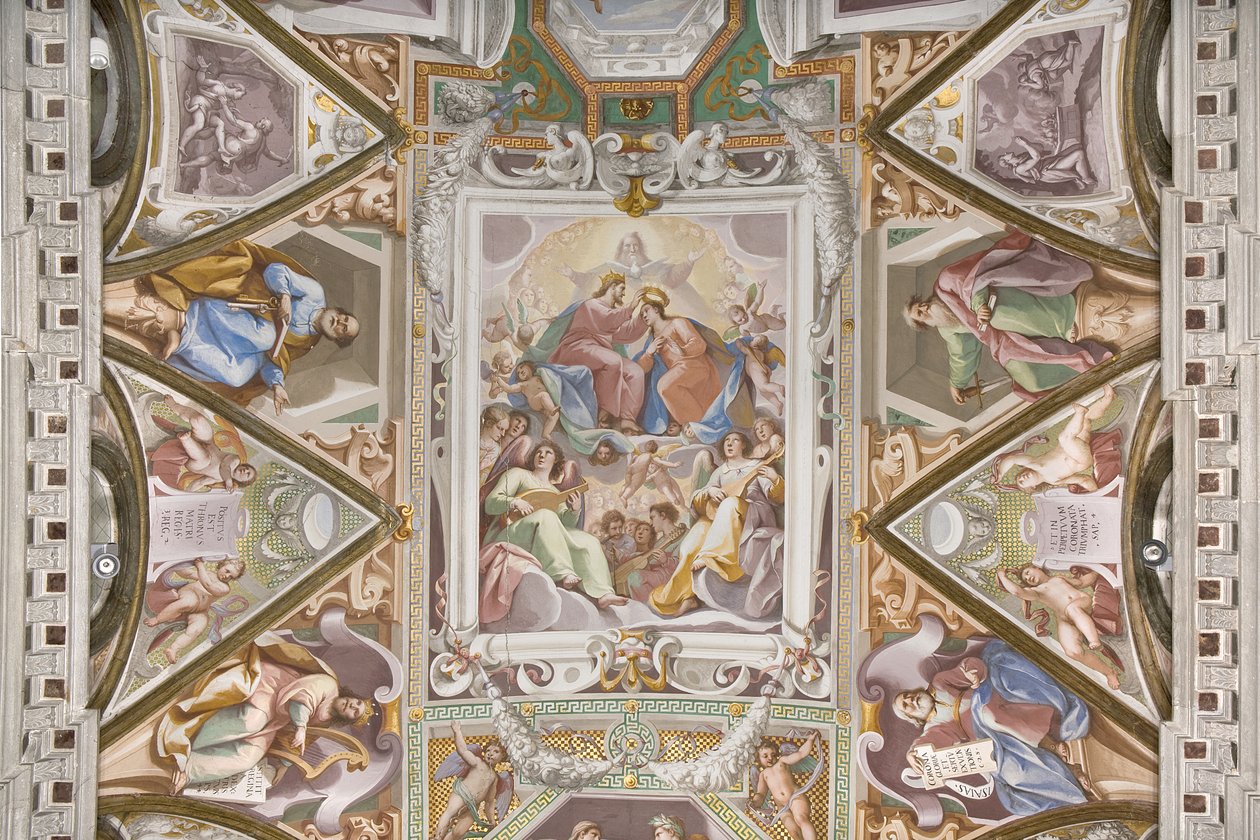 Kroningen av Jomfru Maria (detalj av 3496331) av Pietro Sorri