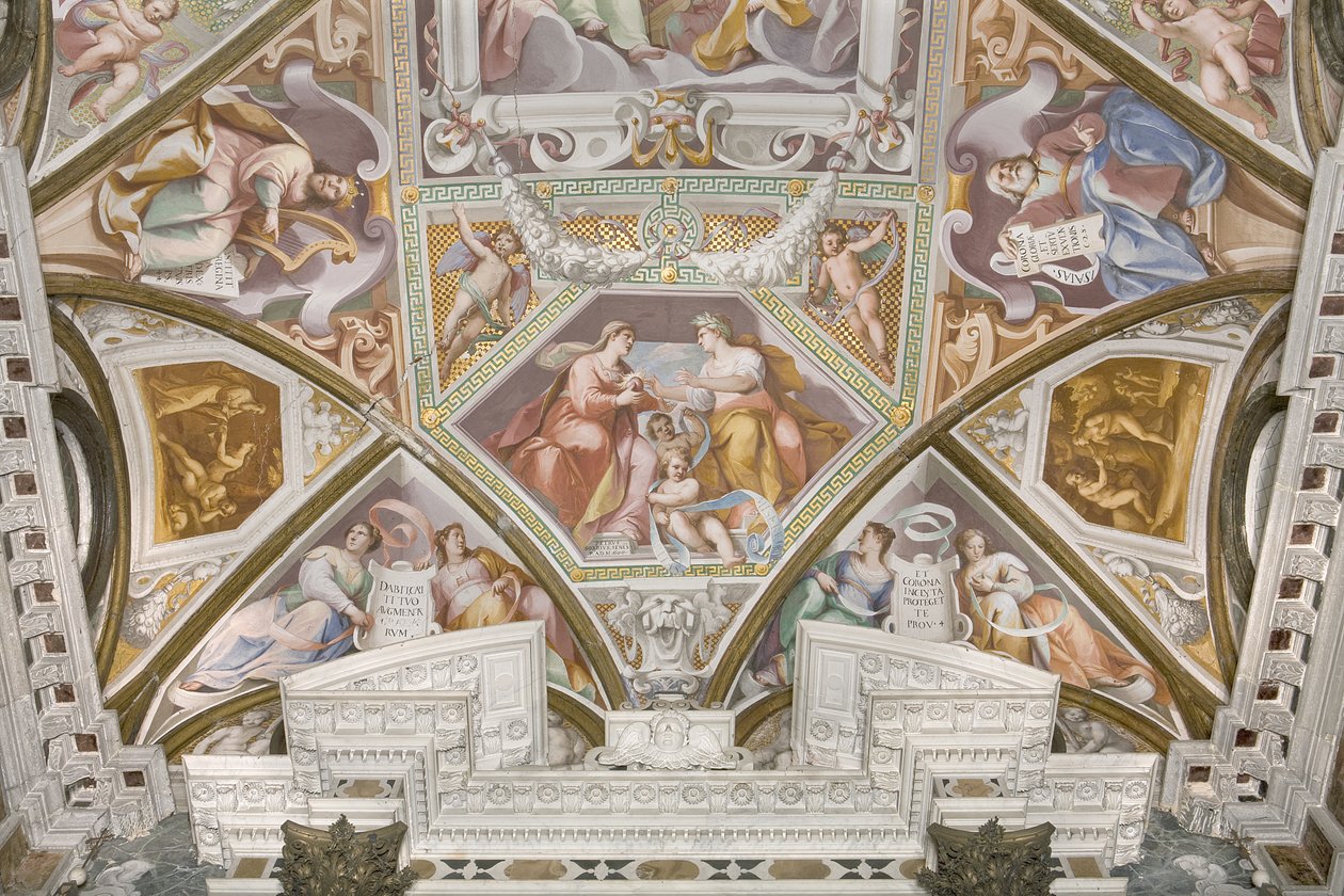 Kroningen av Jomfru Maria (detalj av 3496331) av Pietro Sorri