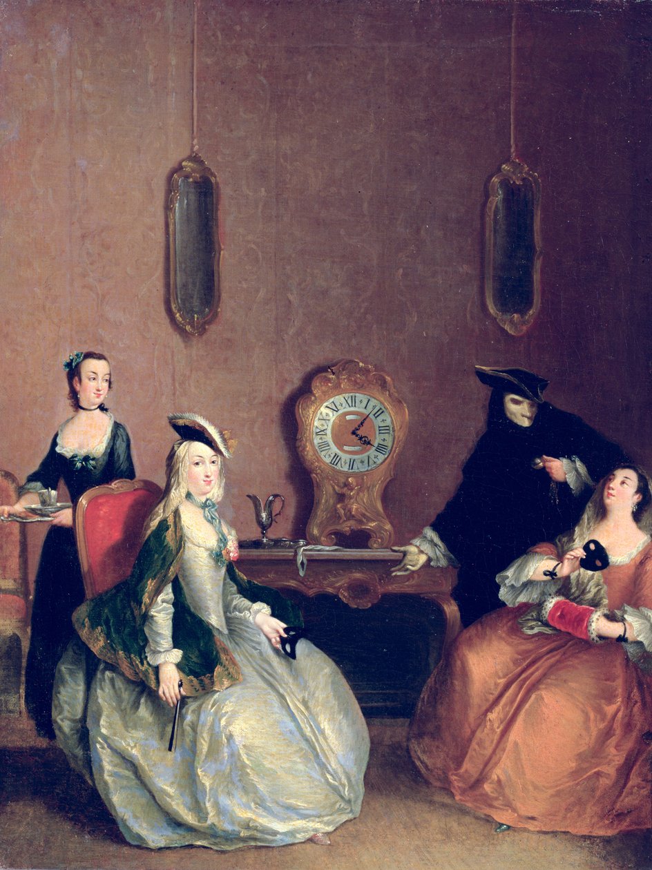 Interiørscene - Maskefest av Pietro after Longhi