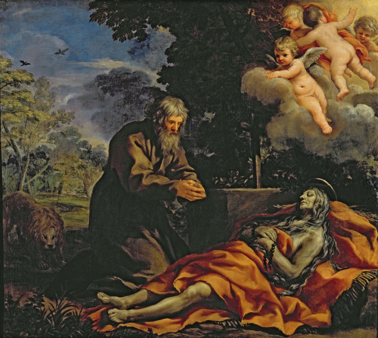 Død av Saint Mary av Egypt av Pietro da Cortona