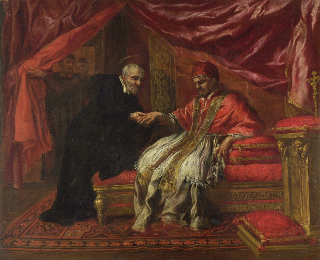 St. Filippo Neri kurerer pave Clemente VIII av Pietro da Cortona