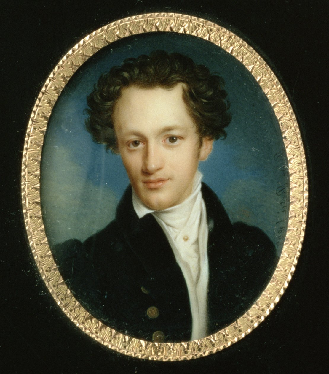 Portrett av en ukjent mann i blå halefrakk, 1829 av Pietro de Rossi