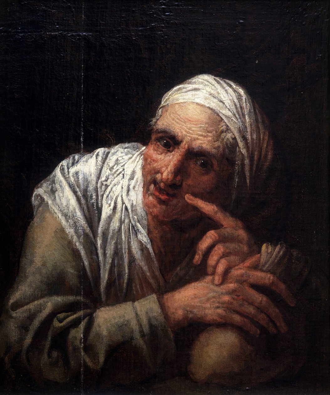 En gammel kvinnes ansikt av Pietro  Della Vecchia