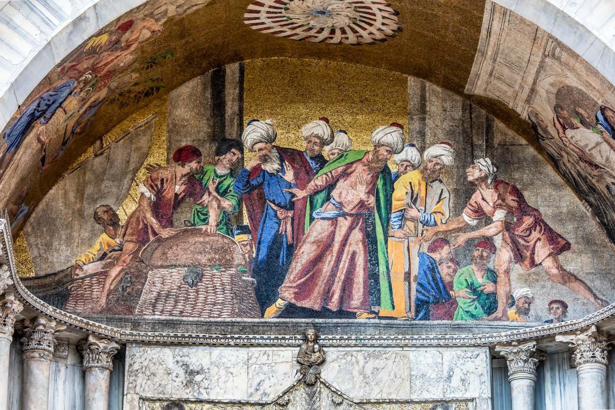 Transport av liket av Sankt Markus fra Alexandria til Venezia, cirka 1660 (mosaikk) av Pietro (1605-78) Della Vecchia