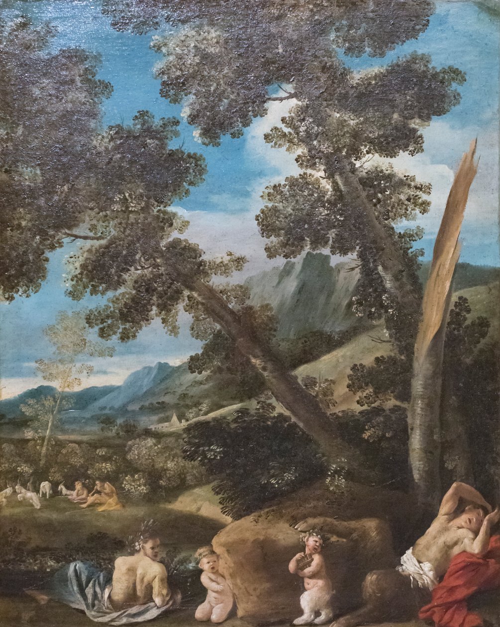 Landskap med satyrer av Pietro (1611 50) Testa