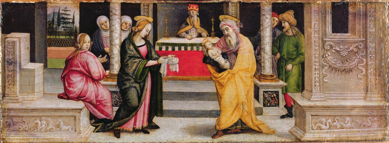 Presentasjonen i tempelet, ca. 1510 (tempera på panel) av Pietro (follower of) Perugino