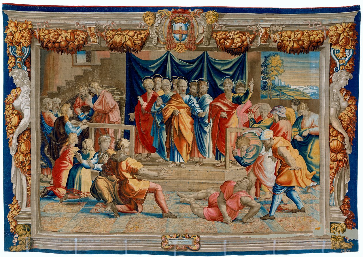 Teppet fra det syttende århundre som viser Ananias død av Pietro 1579 1669 Fevère