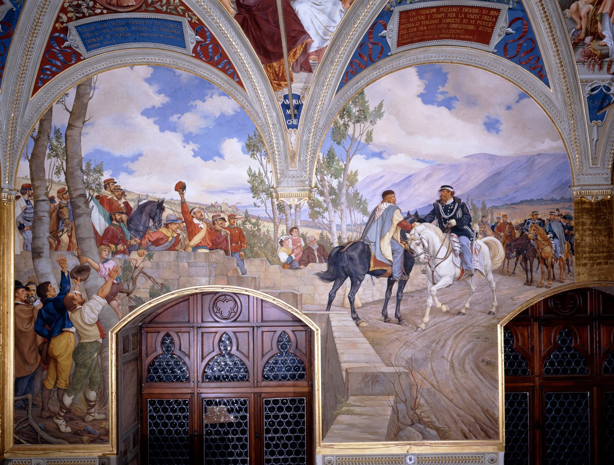 Victor Emanuel II Møte Giuseppe Garibaldi på Teano av Pietro Aldi