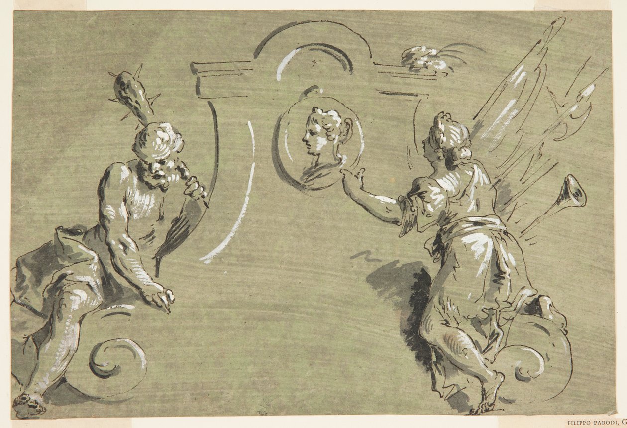 Prosjekt for en del av en malt dekorasjon av Pietro Antonio Novelli