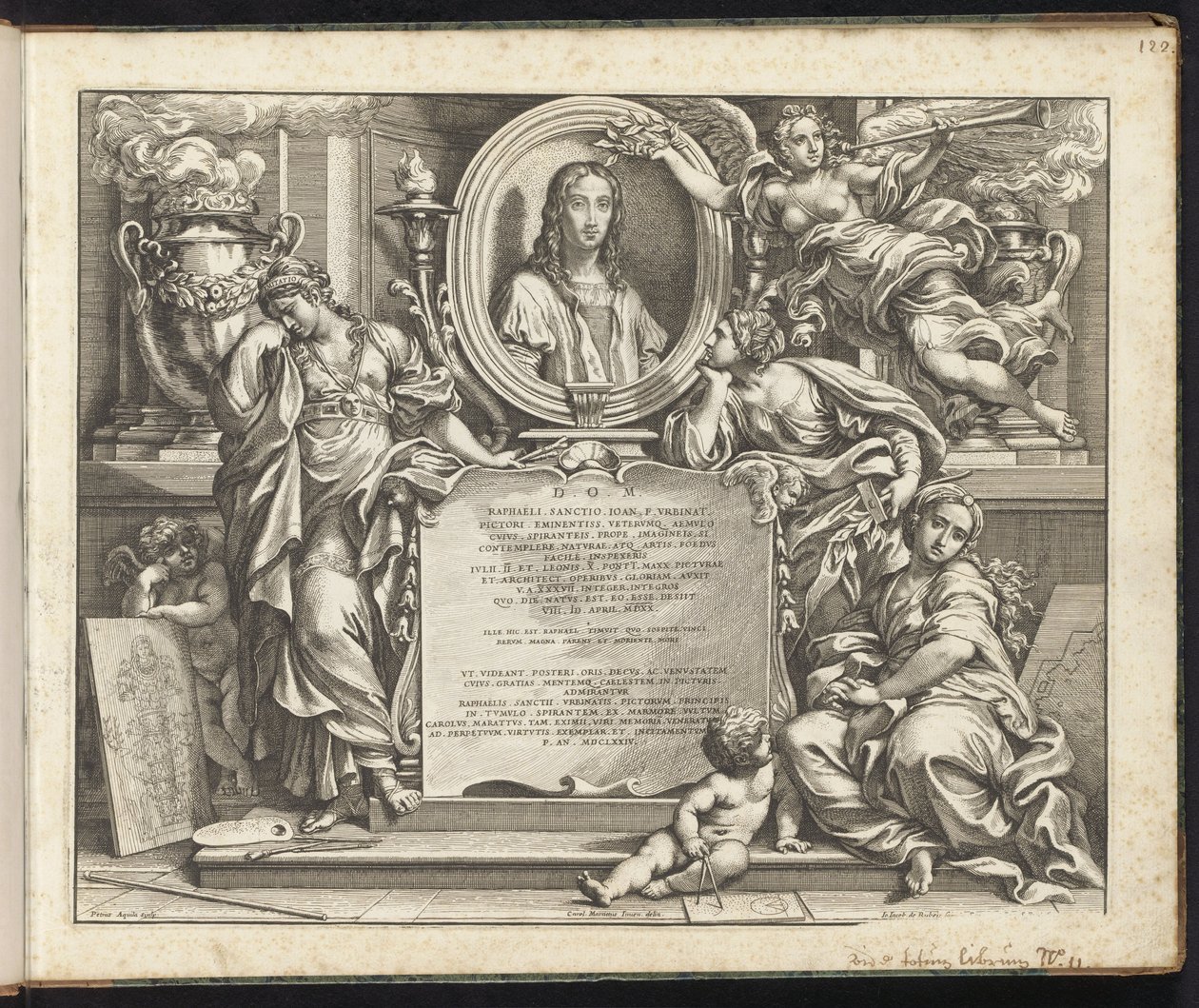 Portrett av Raphael Raphael Bible (serietittel) Imagines Veteris ac Novi Testamenti (serietittel) av Pietro Aquila