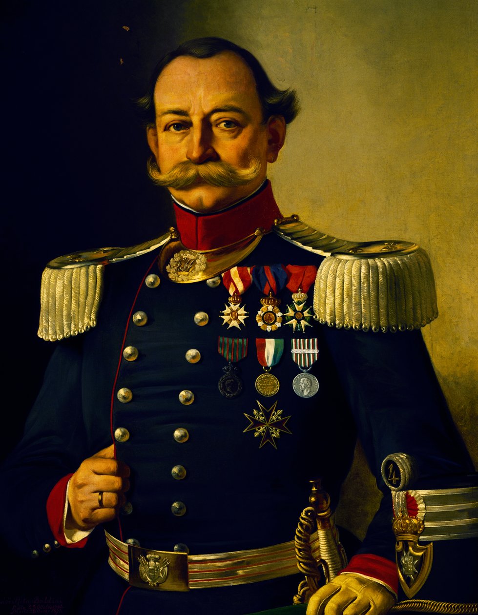 Portrett av italiensk oberst (olje på lerret) av Pietro Baldini