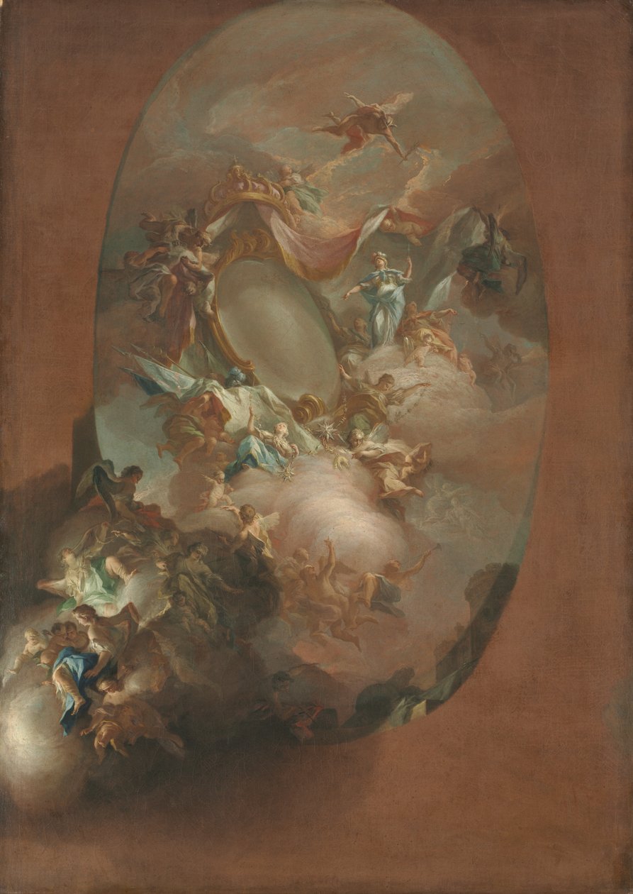 Studie for The Apotheosis of Ferdinand IV and Maria Carolina, King and Queen of Napoli, ca. 1781. av Pietro Bardellino
