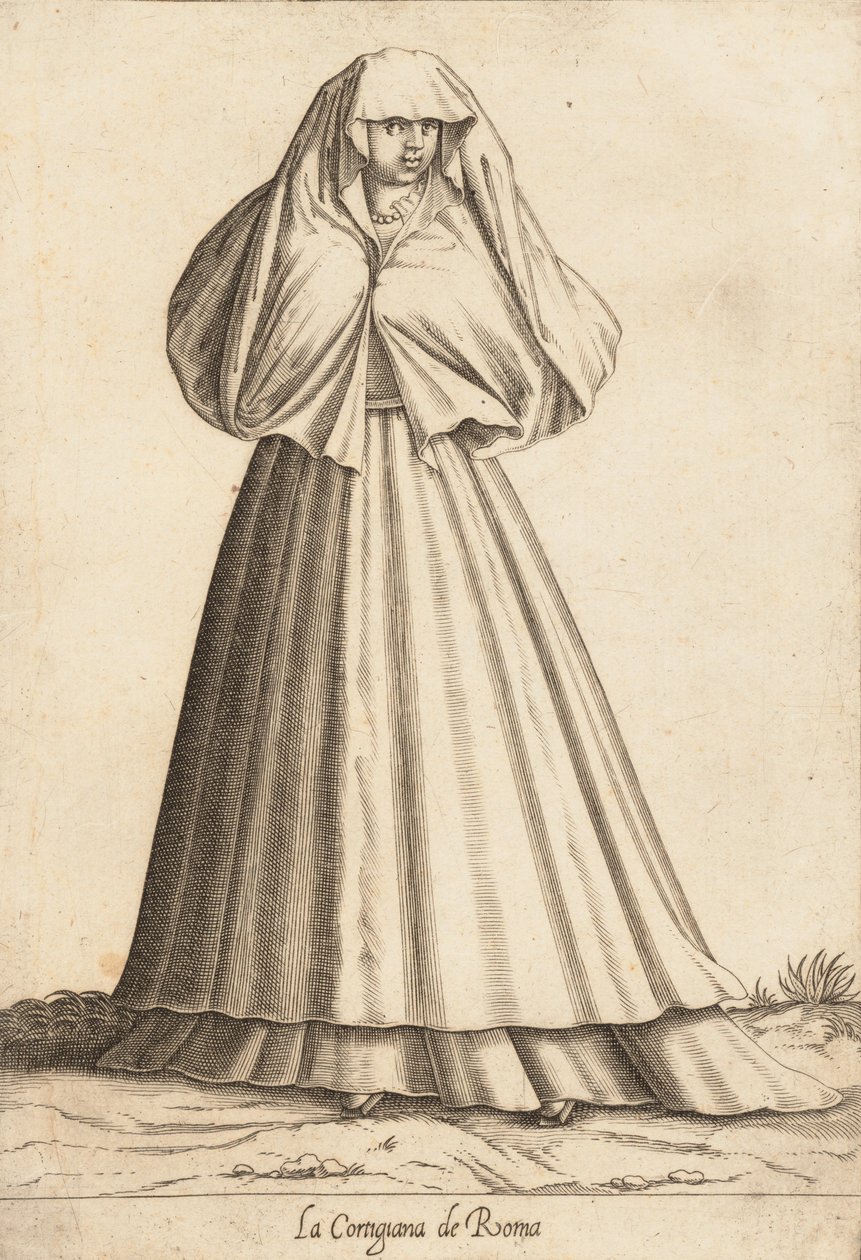 La Cortigiana de Roma Courtesan, ca. 1580. av Pietro Bertelli.