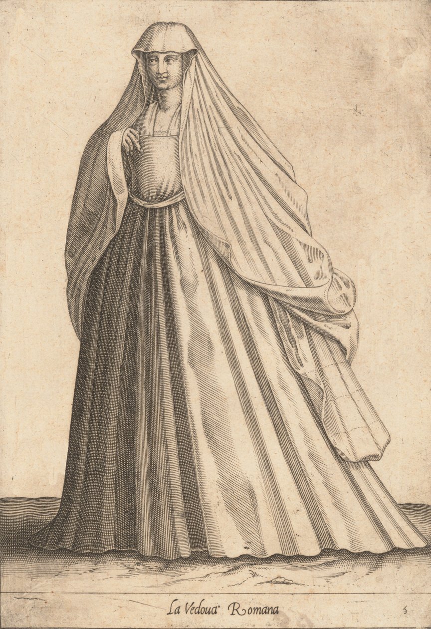 Den romerske enken, ca. 1580. av Pietro Bertelli.