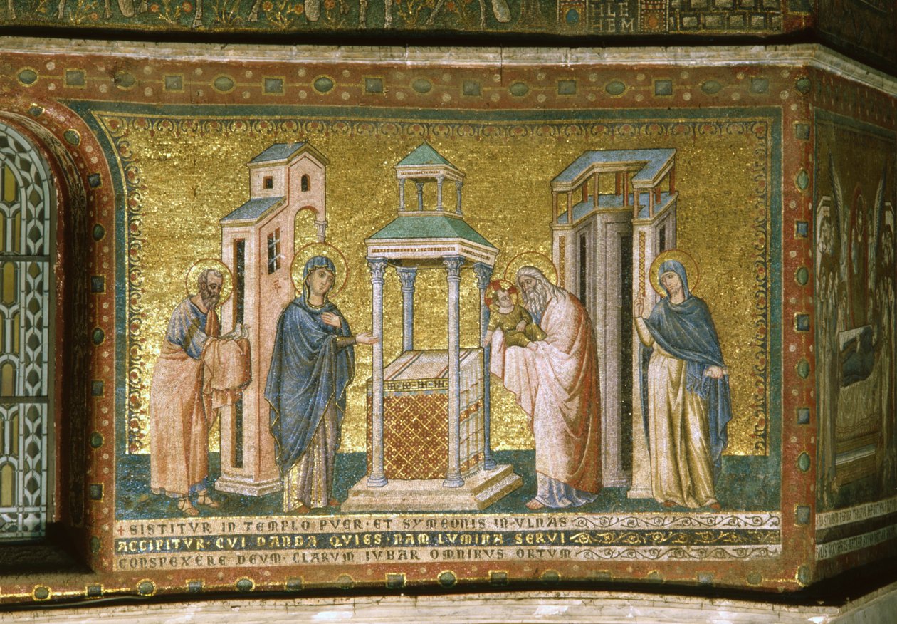 Presentasjon til tempelet (mosaikk) av Pietro Cavallini