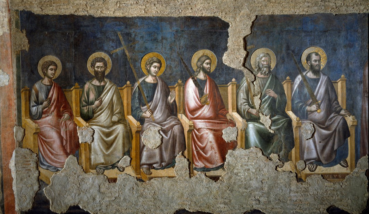 The Last Judgment: detalj av Apotres (Fresco av Pietro Cavallini