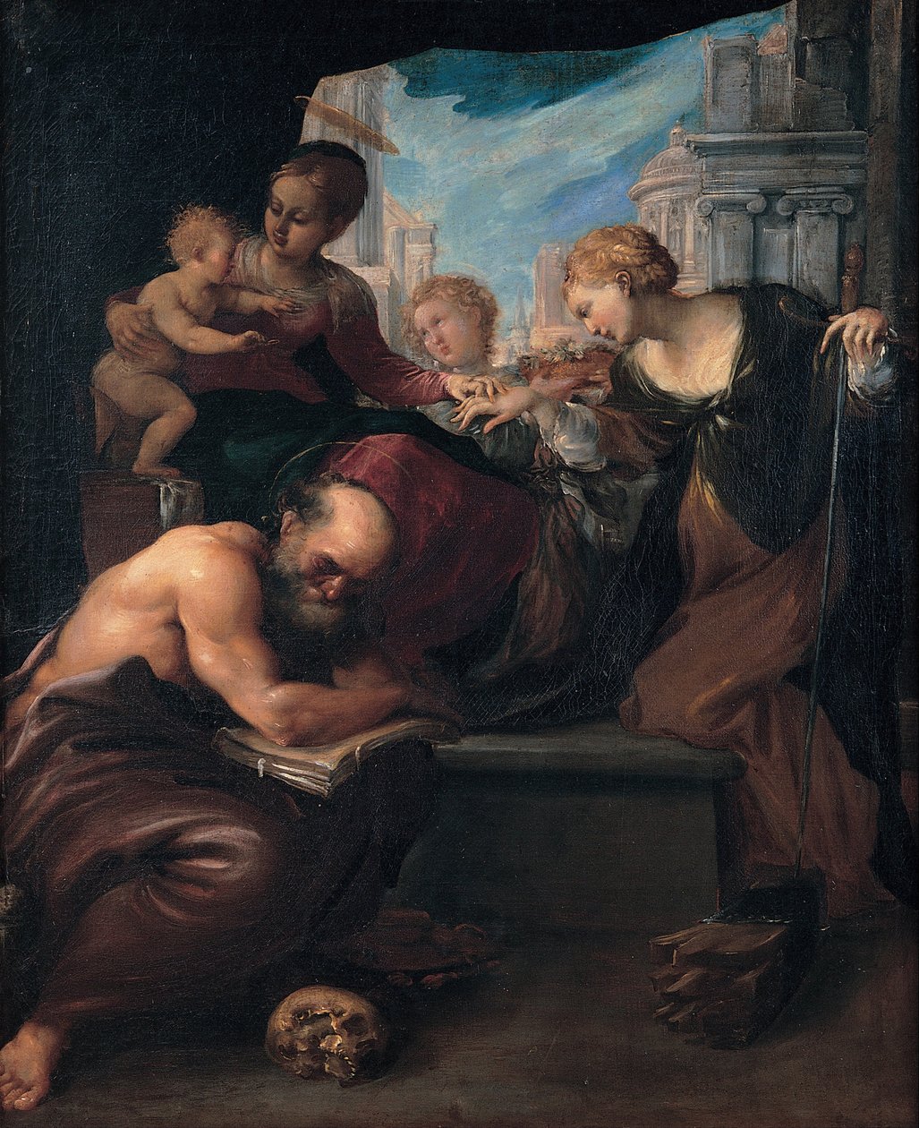 Det mystiske ekteskapet til Saint Catherine, 1595-1599 av Pietro Faccini