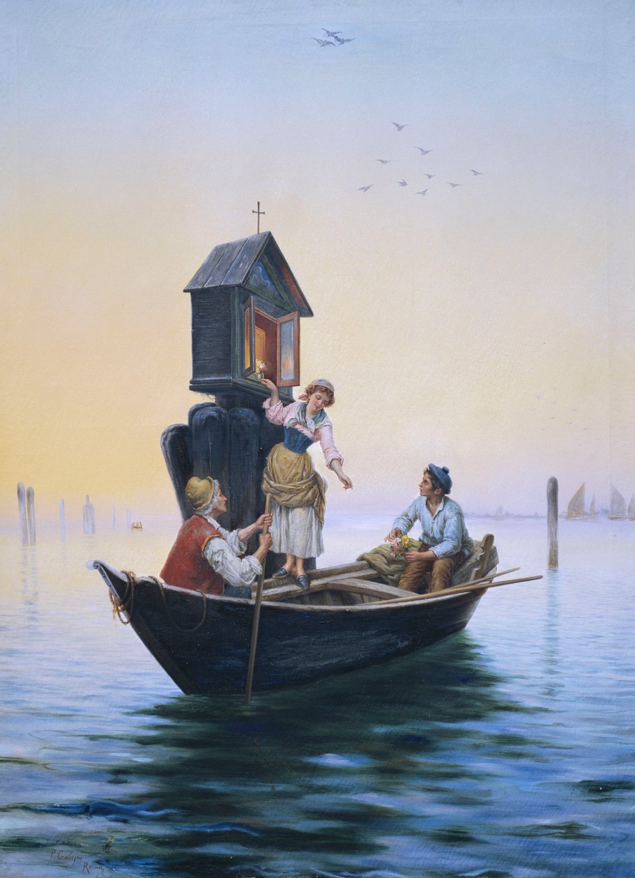 Deltar i en venetiansk helligdom, av Pietro Gabrini