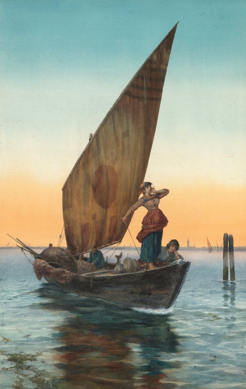 Canal Grande, Venezia, slutten av 1800-begynnelsen av 1900-tallet. av Pietro Gabrini