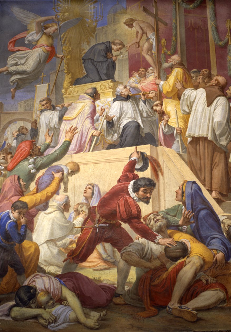 Miraklet til Saint Nicholas av Tolentino under pesten i Cordova, 1856-69 av Pietro Gagliardi