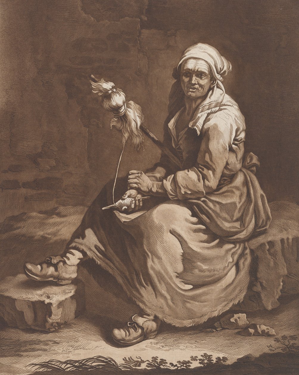 Den gamle arbeiderkvinnen, ca. 1757-1804. av Pietro Jacopo Palmieri