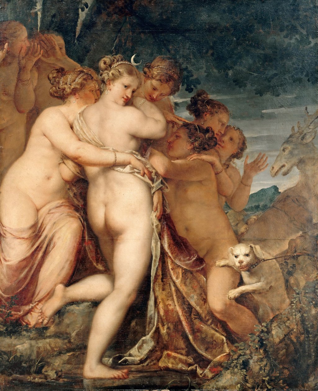 Diana og Actaeon, ca. 1600. av Pietro Liberi