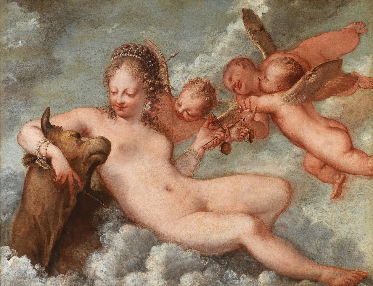 Venus akkompagnert av Libra and Taurus, 1660-tallet. av Pietro Liberi