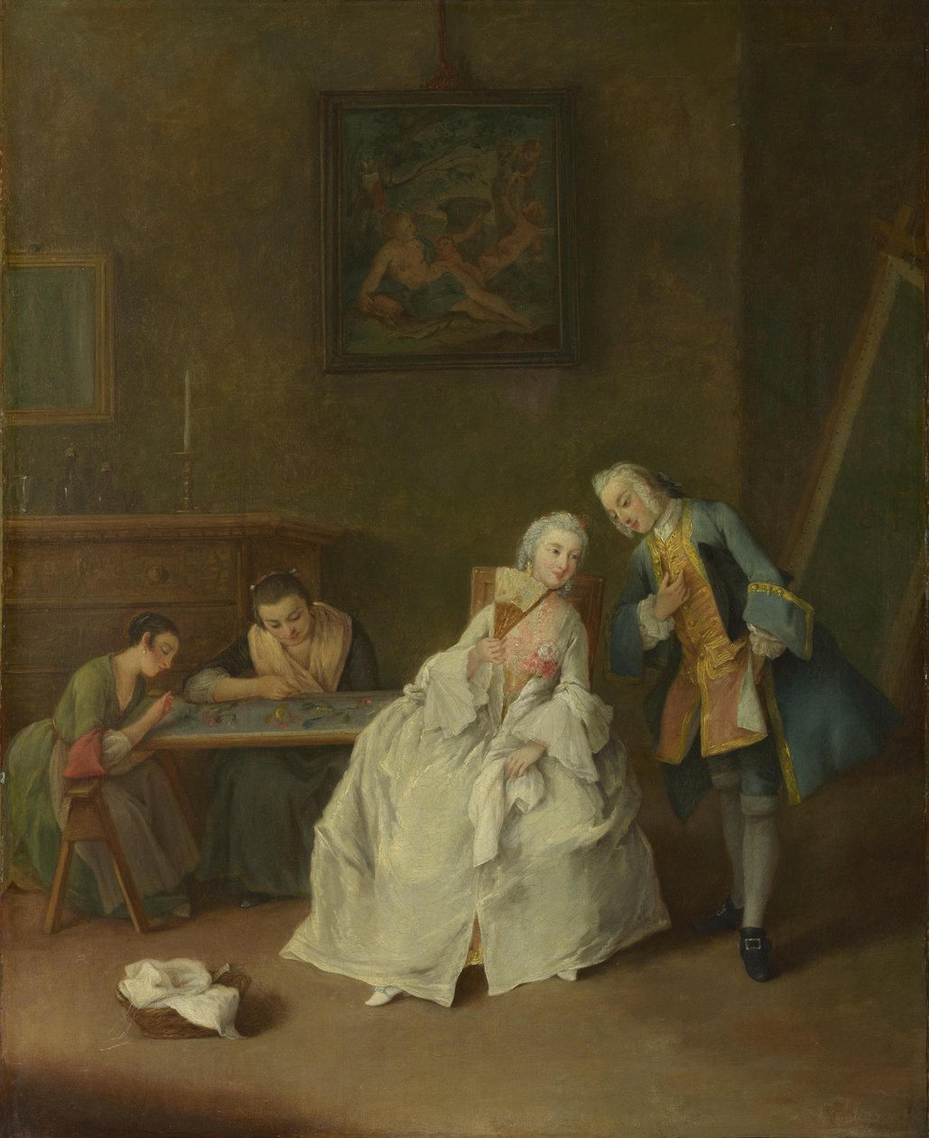 En dame som mottar en kavaler, 1747-1755 av Pietro Longhi