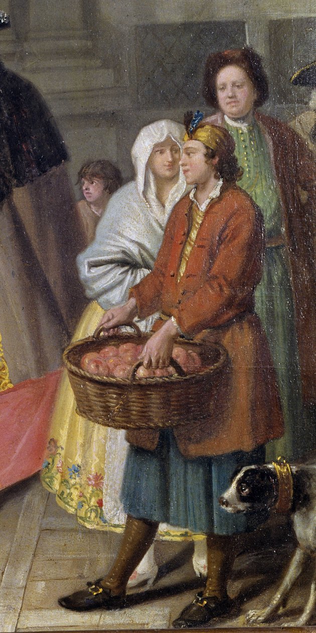 Samtale med masker eller Apples-selgeren (detaljer) av Pietro Longhi