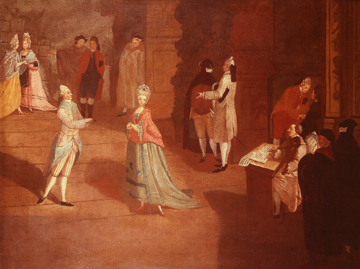 Danseprøve, av Pietro Longhi (1701-1785) av Pietro Longhi