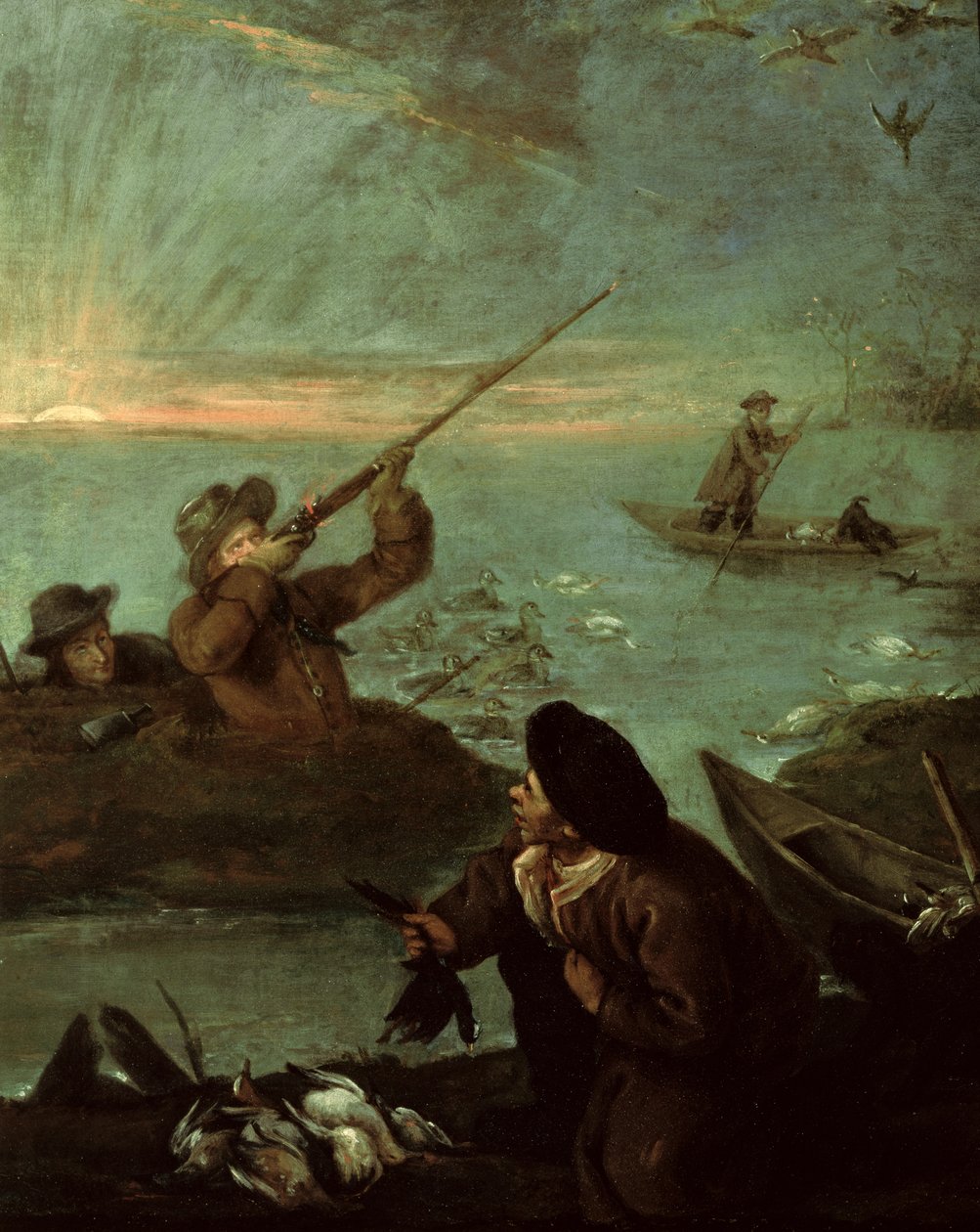 Jegere som skyter på ender av Pietro Longhi