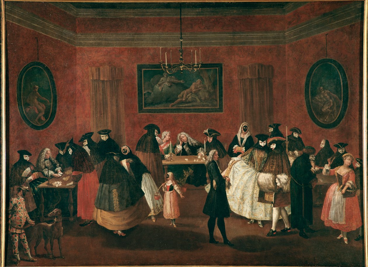 Il Ridotto (The Foaje) Maleri av Pietro Longhi (1702-1785) 1750 Dim 96x131 cm Venezia, Ca 