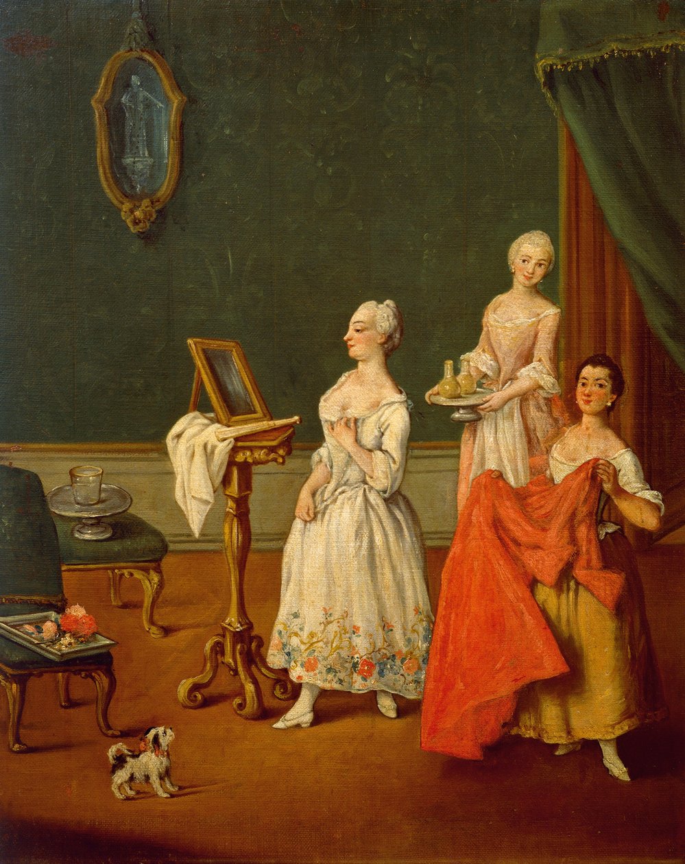 Lady At Her Toilette av Pietro Longhi (1701-1785), olje på lerret, 61x50 cm av Pietro Longhi