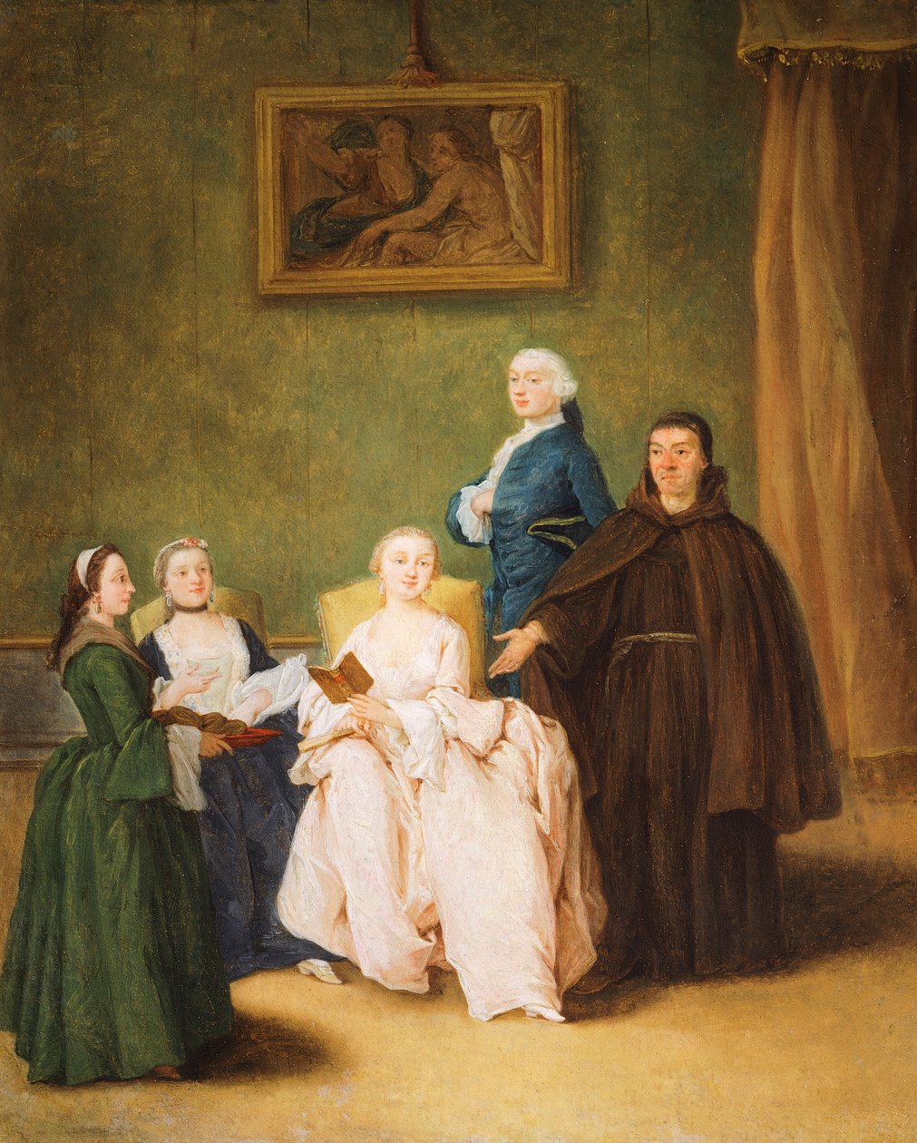 Munkebesøk, av Pietro Longhi (1701-1785) av Pietro Longhi