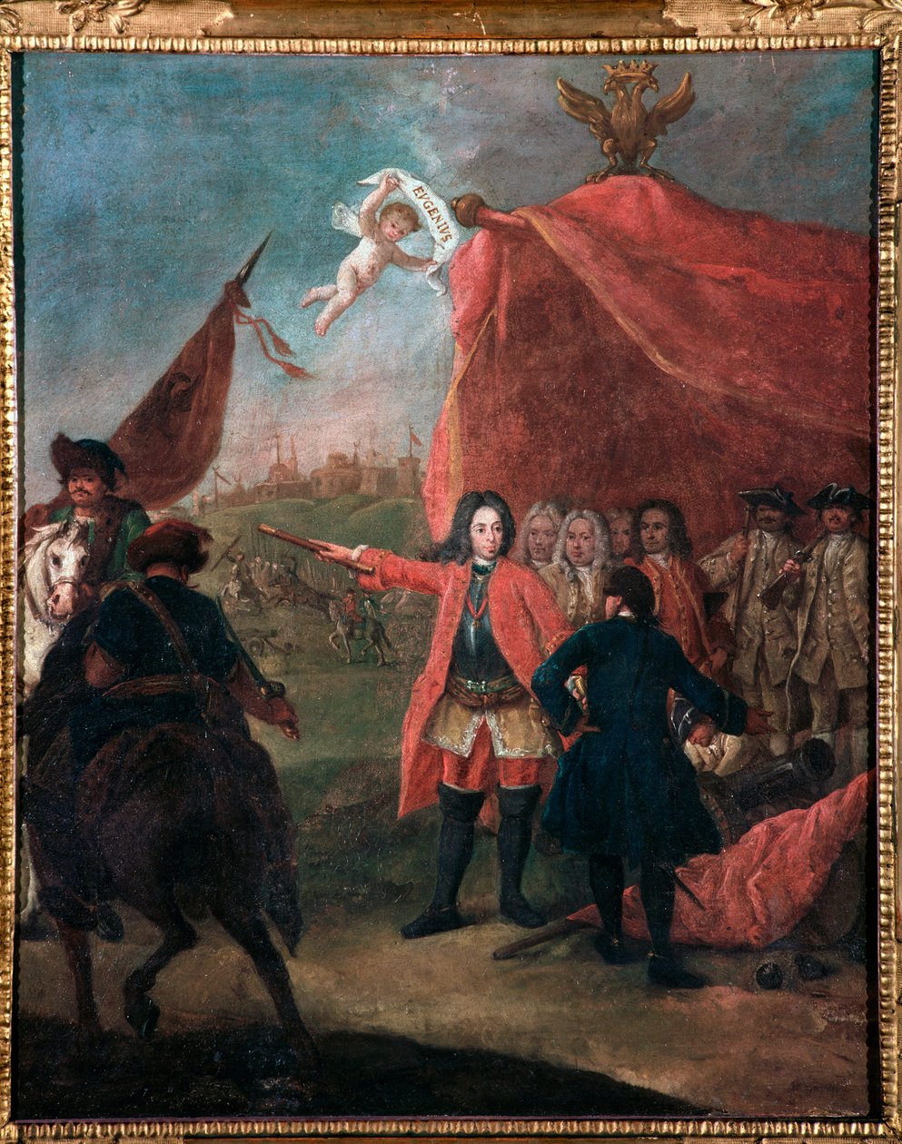 Representasjon av Eugenio di Savoia (1663-1736) sa Prins Eugenio (Portrett av Prins Eugen av Savoy) Maleri av Pietro Longhi (1702-1785) 1755 Dim 62x51 cm Ca 