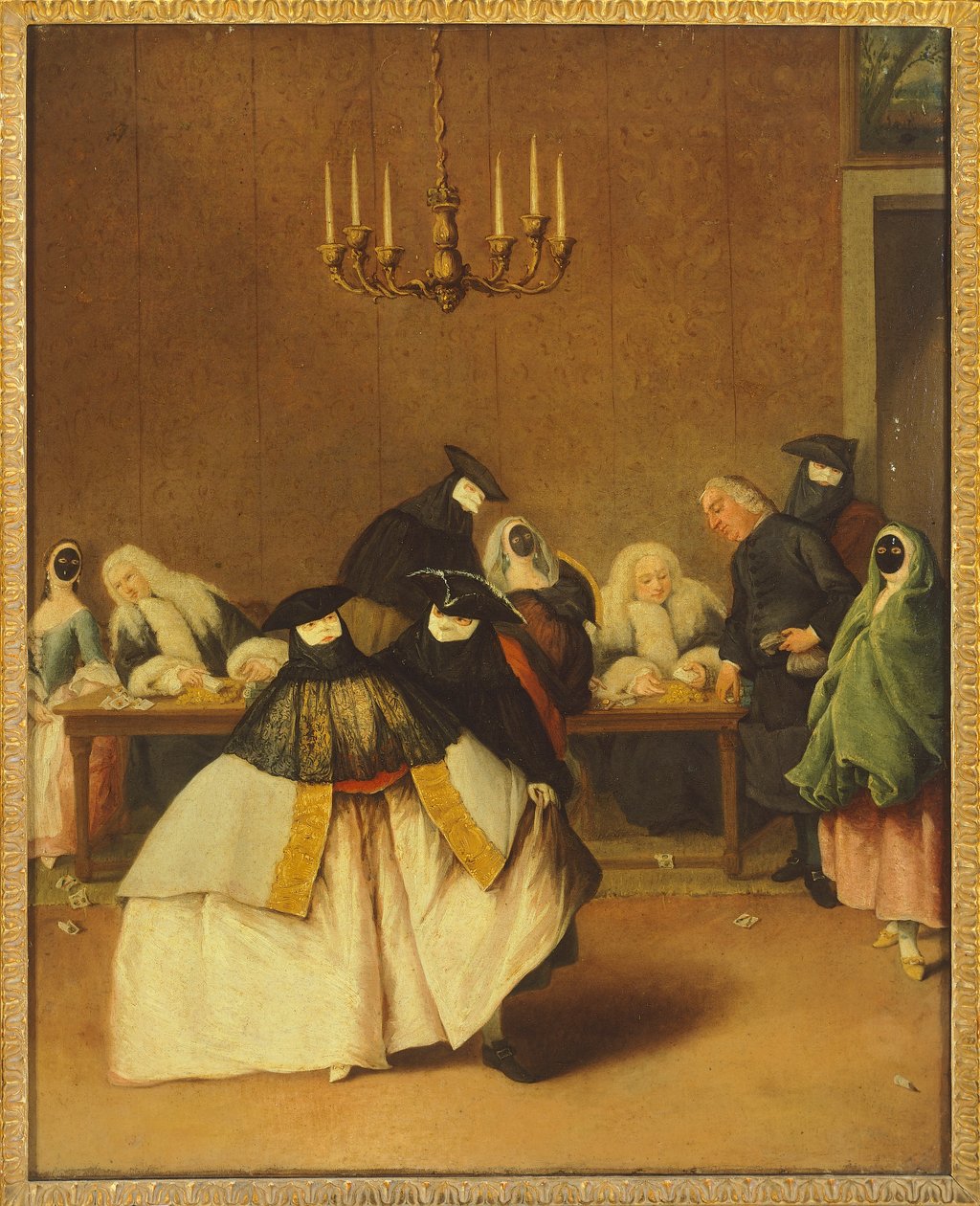 The Ridotto, venetianske masker, av Pietro Longhi (1701-1785) av Pietro Longhi