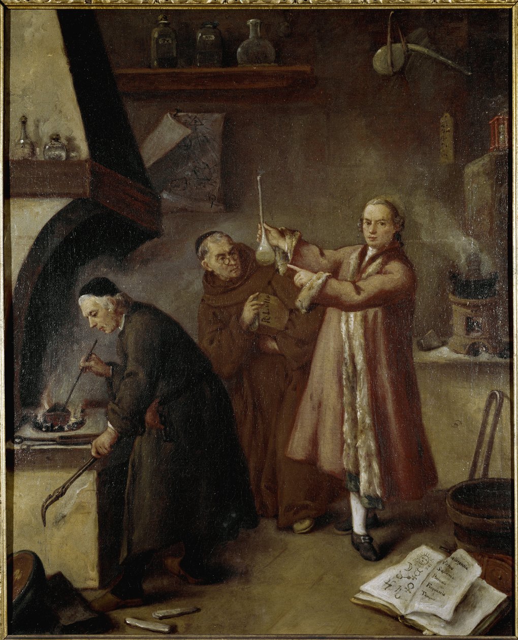 Alkymistens laboratorium. Maleri av Pietro Longhi (1702-1785) Museum of Palazzo Ca 