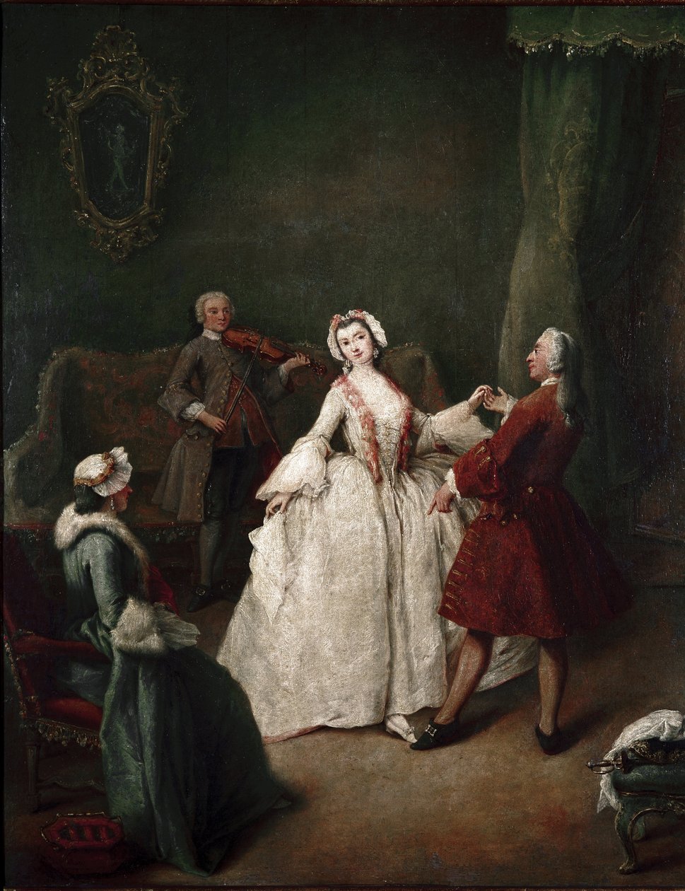 Dansetimen (olje på lerret, ca. 1741) av Pietro Longhi