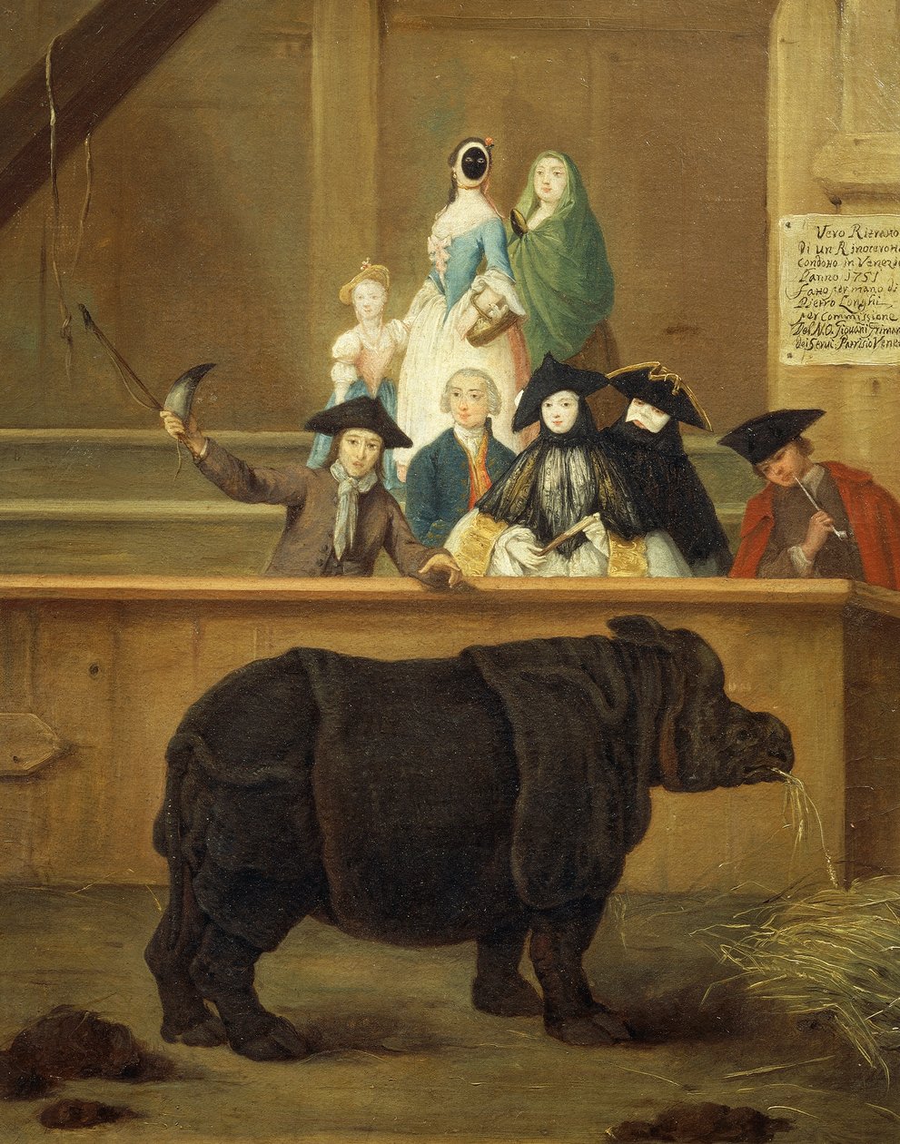 Utstillingen av neshornet av Pietro Longhi