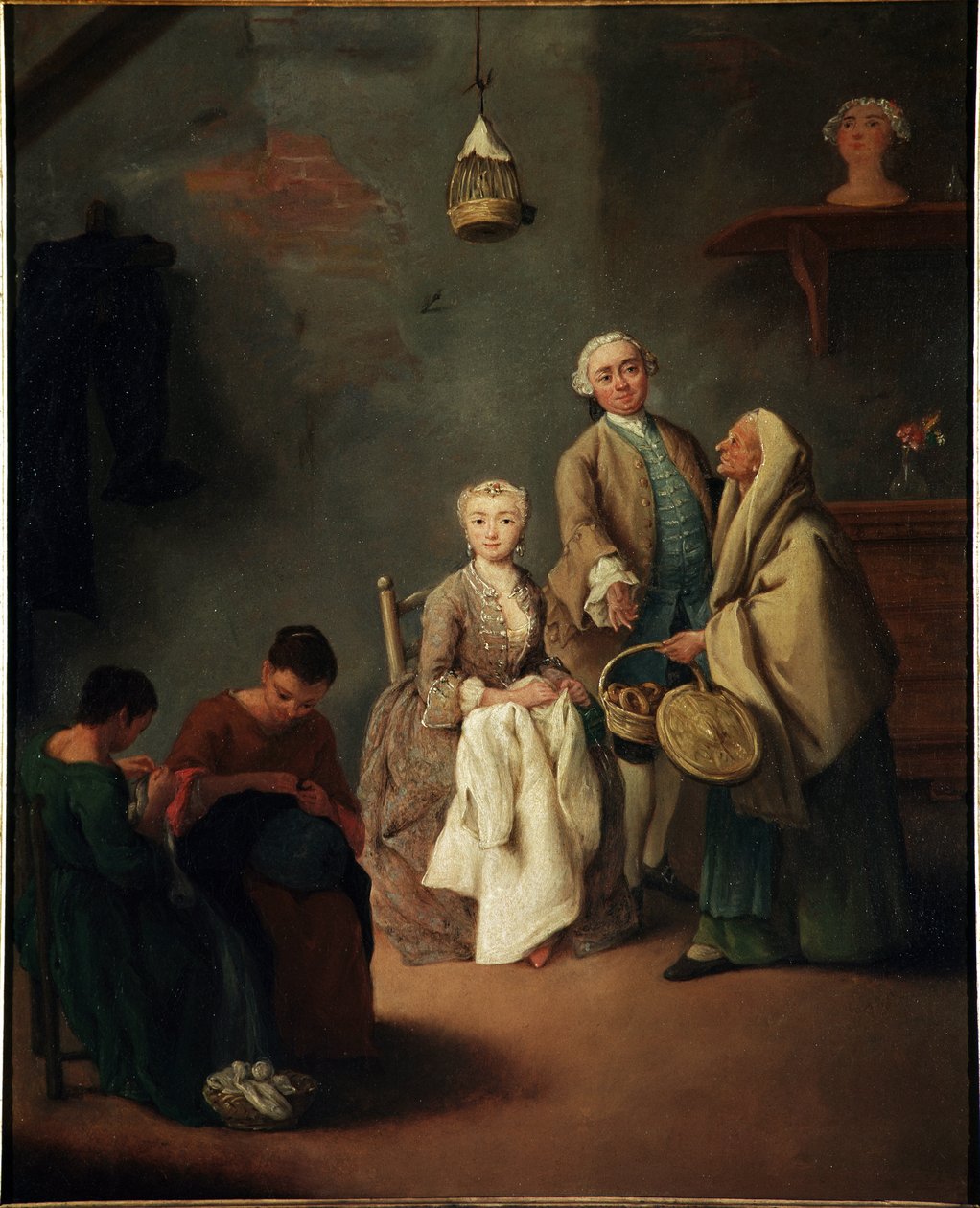 Arbeidsskolen Maleri av Pietro Longhi (1702-1785) 1752 Dim 62x50 cm Venezia, Ca 