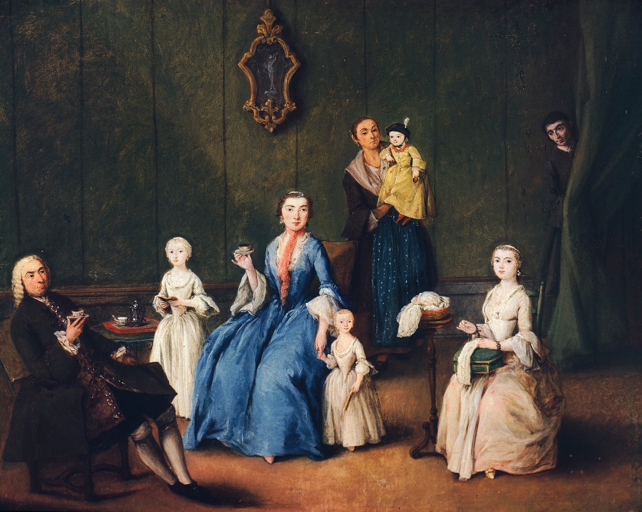 Venetiansk familie, av Pietro Longhi (1701-1785) av Pietro Longhi