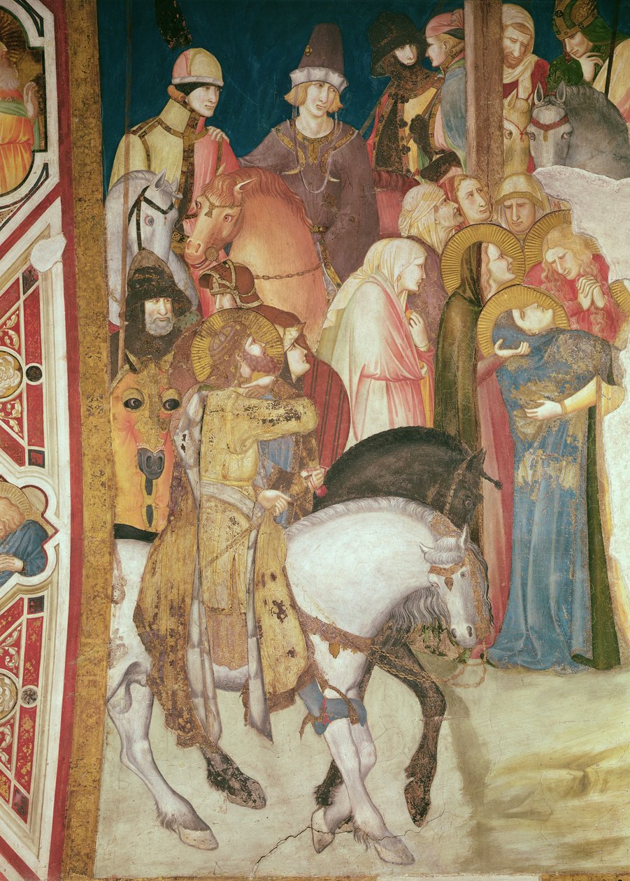 Detalj av Golgata (fresco) (detalj av 208458) av Pietro Lorenzetti