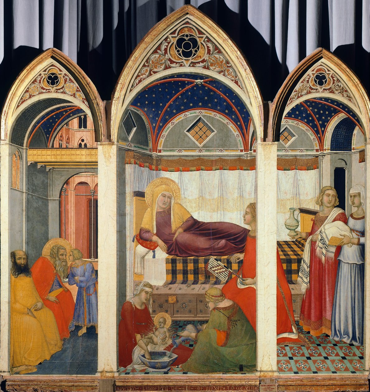 Jomfruens fødsel, av Pietro Lorenzetti (ca 1280-ca 1348) av Pietro Lorenzetti