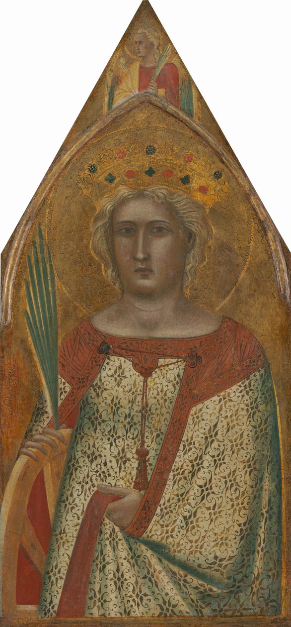 Saint Catherine of Alexandria, med en engel [høyre panel] av Pietro Lorenzetti