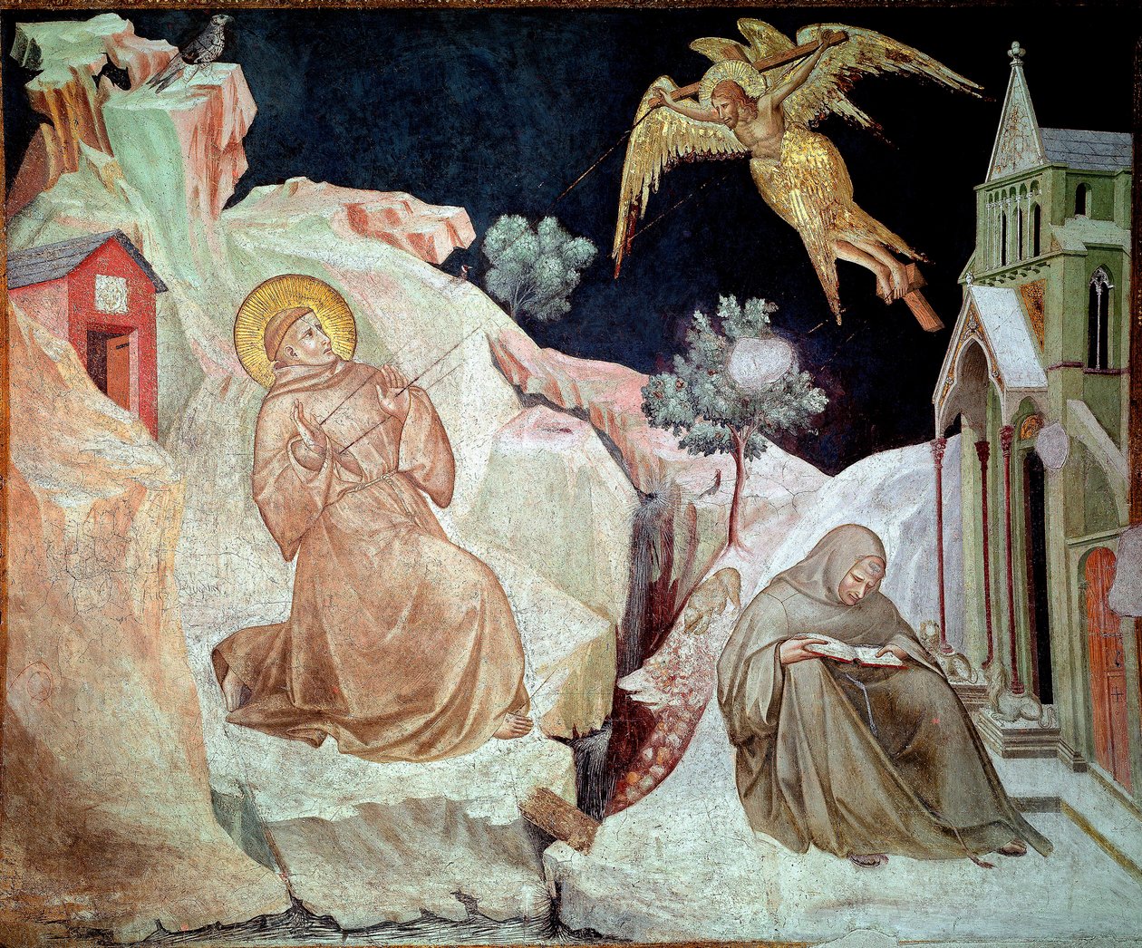 Saint Francois av Assisi mottar stigmaene Fresco av Pietro Lorenzetti (1280 / 1285-1348) 1324-1325 Assisi, Basilica of San Francesco (Basilica of Saint Francois of Assisi), Nedre kirke av Pietro Lorenzetti