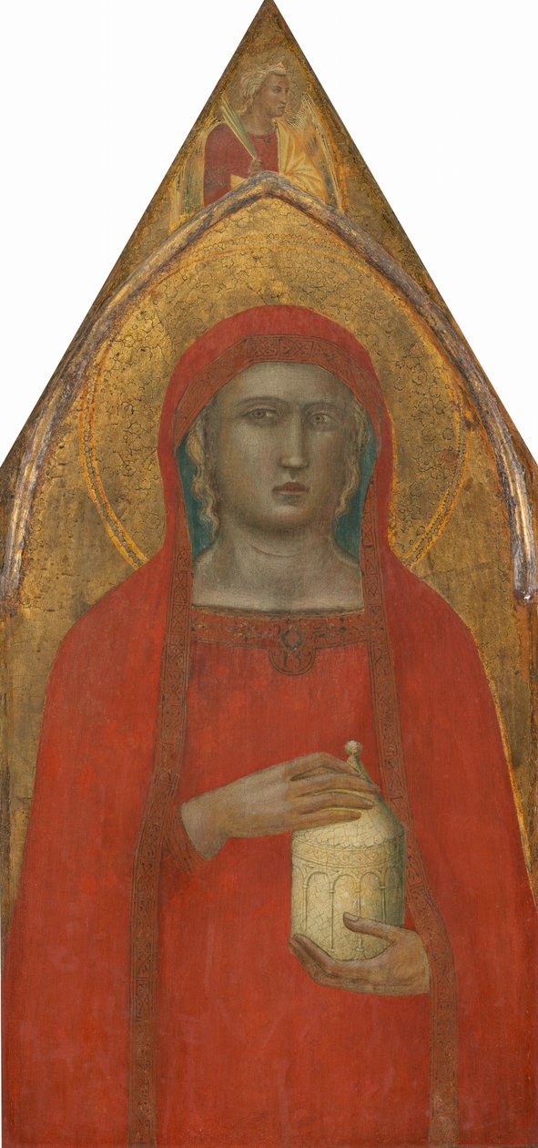 Saint Mary Magdalene, med en engel [venstre panel] av Pietro Lorenzetti