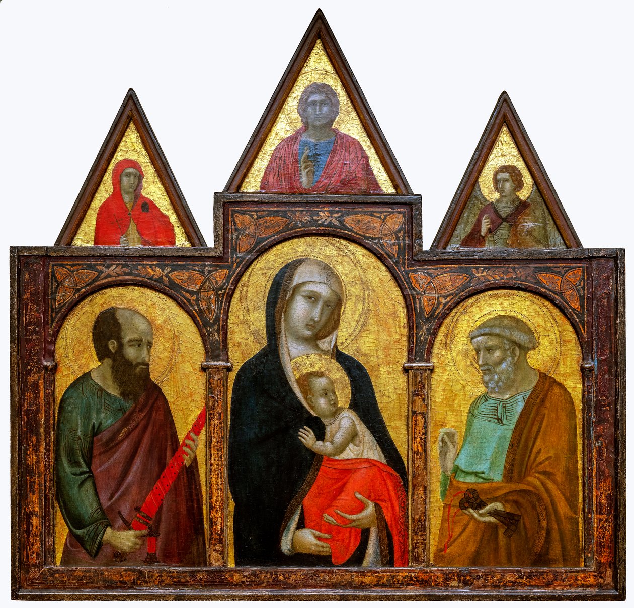 Jomfru og barn med de hellige Paulus og Peter, 1310-20 av Pietro Lorenzetti