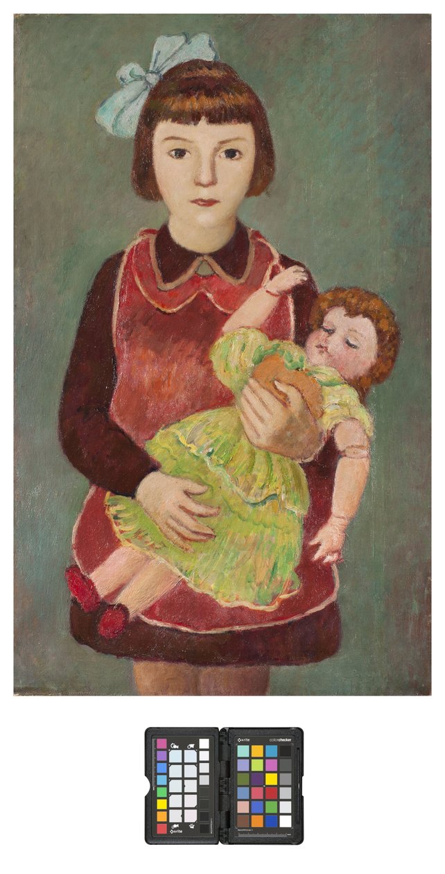 Ung jente med dukke, 1928 av Pietro Marussig