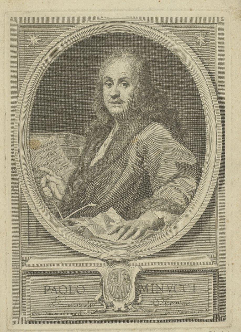 Portrett av poeten Paolo Minucci 1606-1695, 1720-tallet. av Pietro Masini